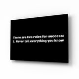 Two Rules for Success Glass Wall Art