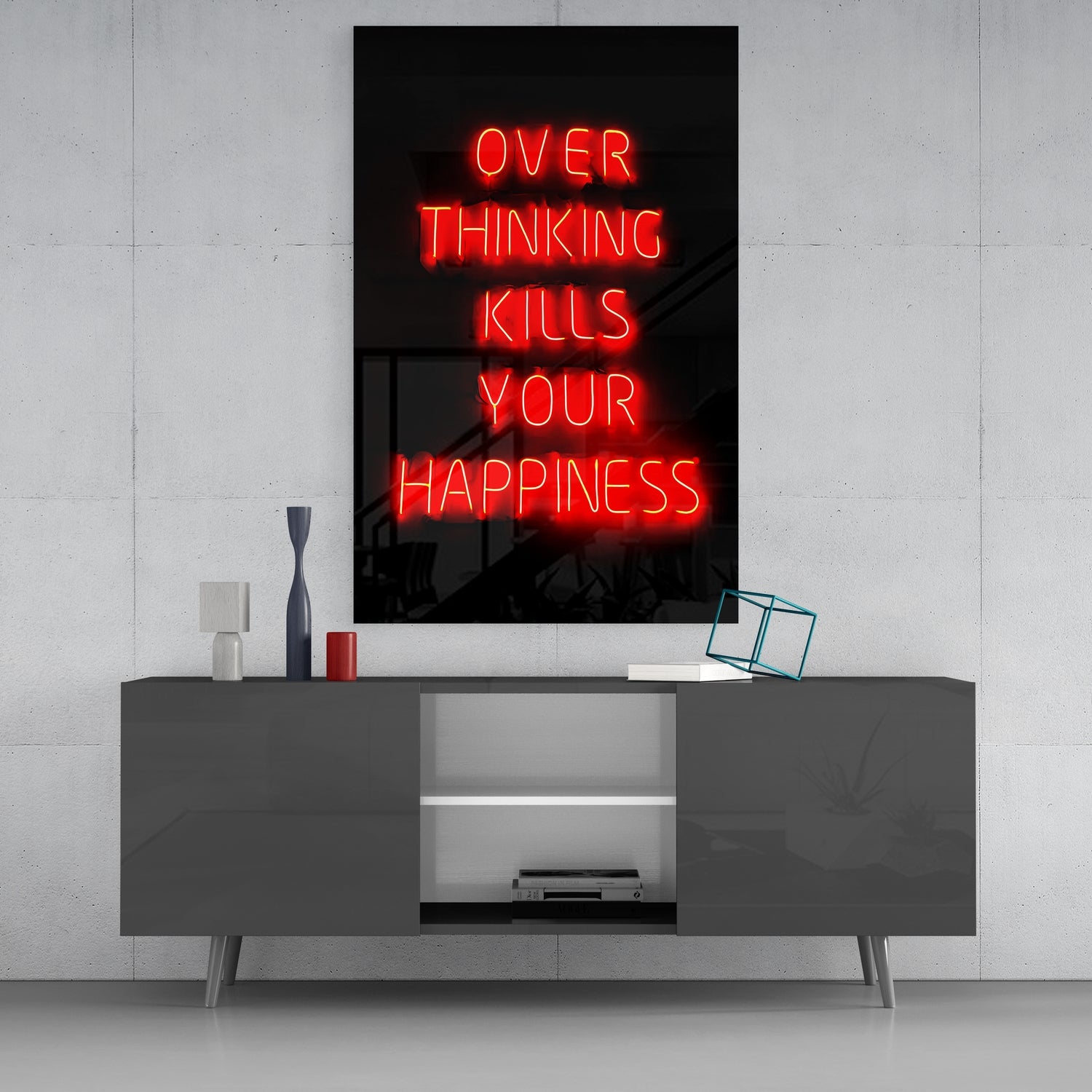 Over Thinking Glass Wall Art