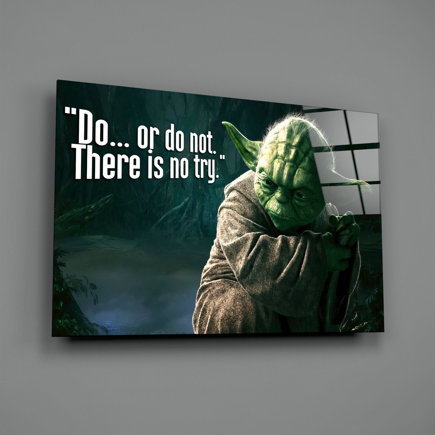 Words of Yoda Glass Wall Art